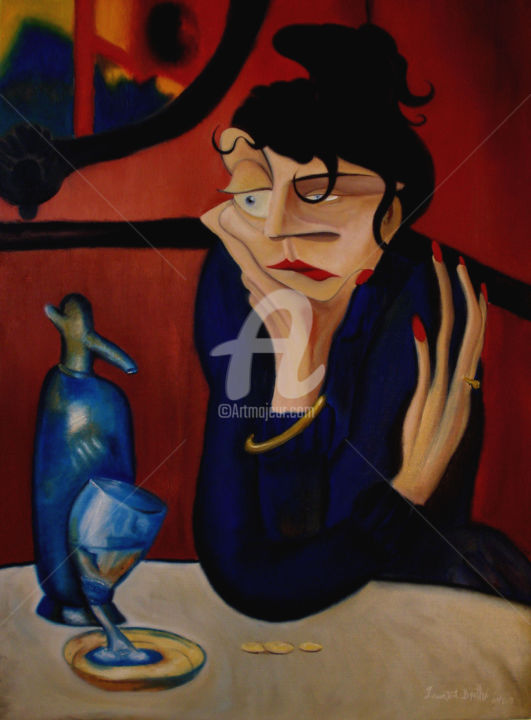 La buveuse d' Absinthe 绘画, 29.5x21.7 in
