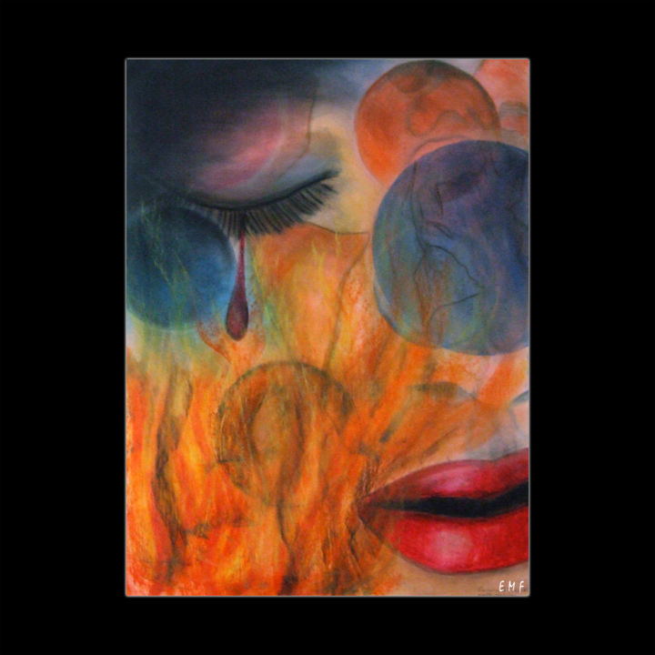 Peinture intitulée "Earth Warming" par Emmanuelle Menny Fleuridas, Œuvre d'art originale, Acrylique