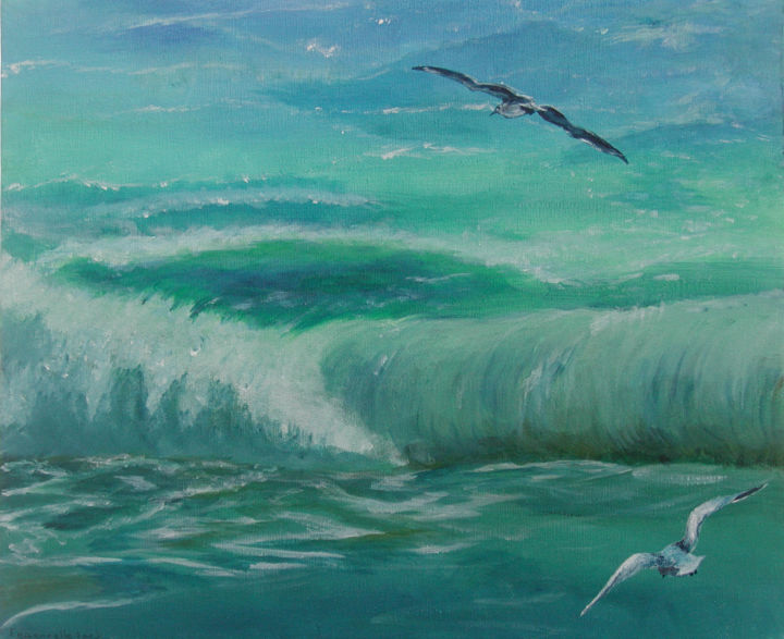 Peinture intitulée "Vol Plané" par Emmanuelle Menny Fleuridas, Œuvre d'art originale, Acrylique