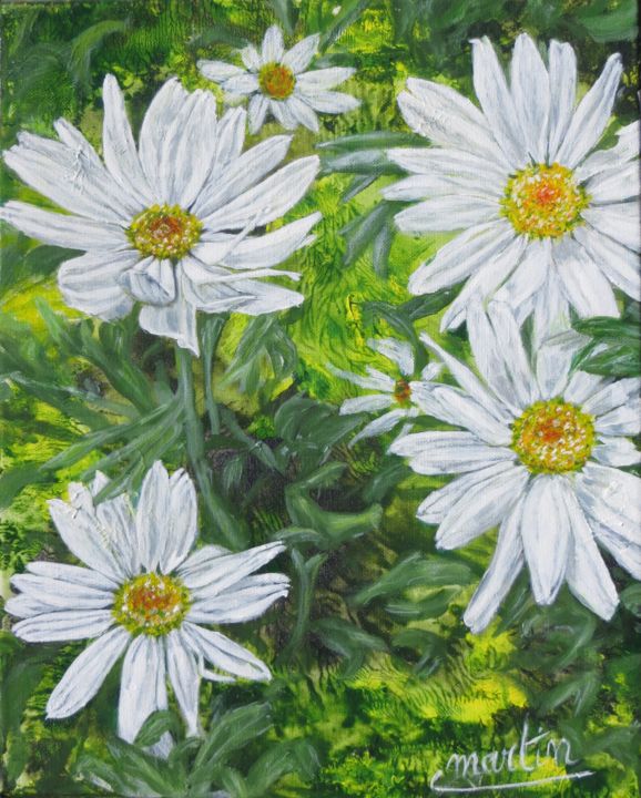 Peinture intitulée "les-marguerites.jpg" par Chantal Martin (chm), Œuvre d'art originale, Acrylique