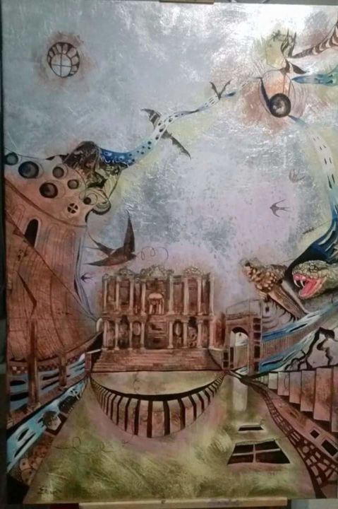 Peinture intitulée "Efes        Ephesus…" par Erol Yıldırım, Œuvre d'art originale