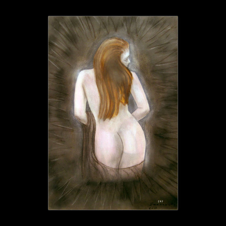 Peinture intitulée "La Fanny" par Emmanuelle Menny Fleuridas, Œuvre d'art originale, Pastel Monté sur Carton