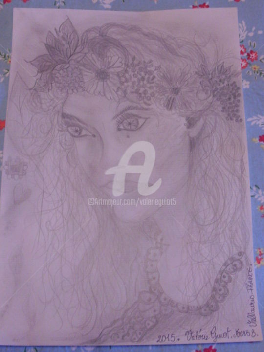 Portrait de jeune femme , 8 Mars 2015 图画, 11.4x8.3 in