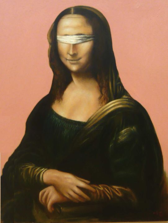 Painting titled "joconde" by Pascal Buffard, Original Artwork, Oil
