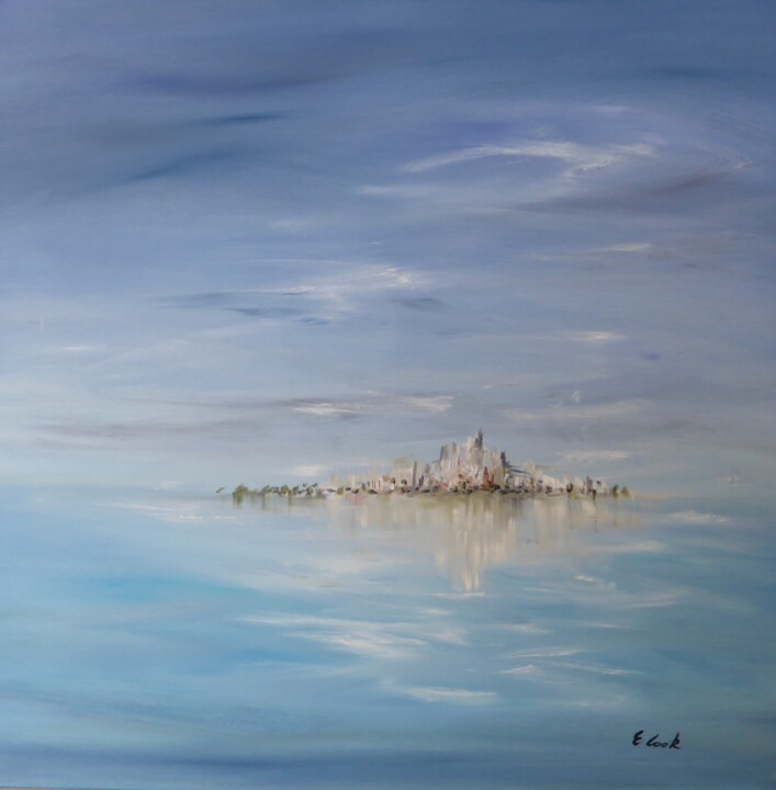 Peinture intitulée "Into the blue" par Elisa Cook Benbassat Bassat, Œuvre d'art originale, Huile