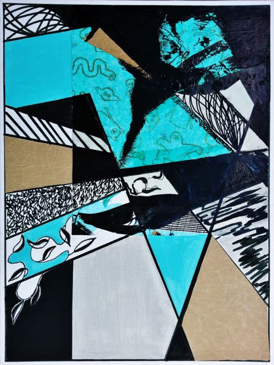 Collages intitulée "Nature 3" par Brigitte Mathé (MBL), Œuvre d'art originale