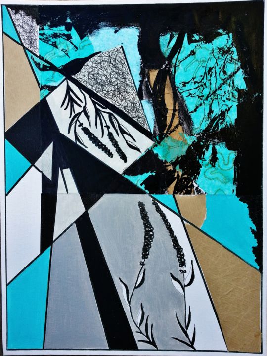 Collages titled "Nature 4" by Brigitte Mathé (MBL), Original Artwork