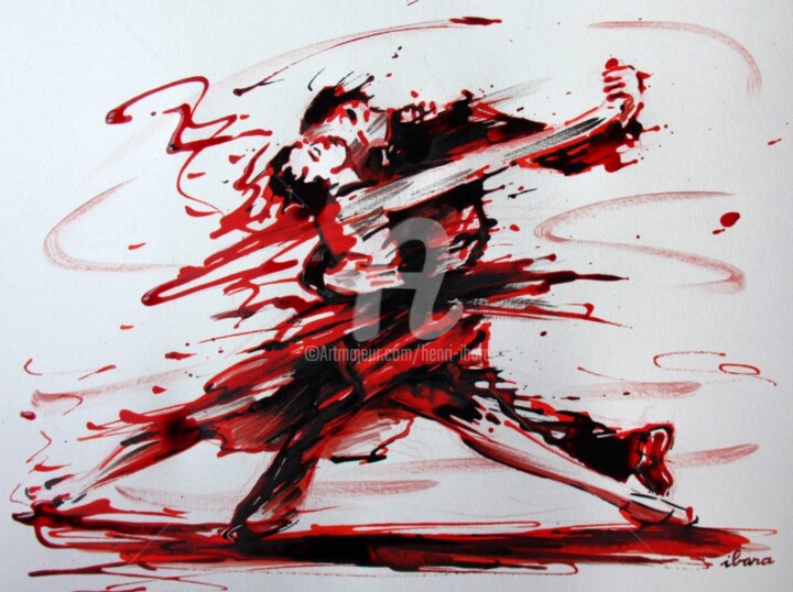 tango-argentin-n-2-dessin-d-ibara-encre-rouge-et-sanguine-sur-papier-aquarelle-300gr-format-30cm-sur-42cm-d-ibara.jpg 图画, 11.8x16.5 in