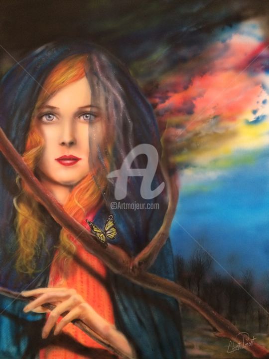 Ζωγραφική με τίτλο "image.jpgla femme a…" από Christian Poncet, Αυθεντικά έργα τέχνης, Airbrush