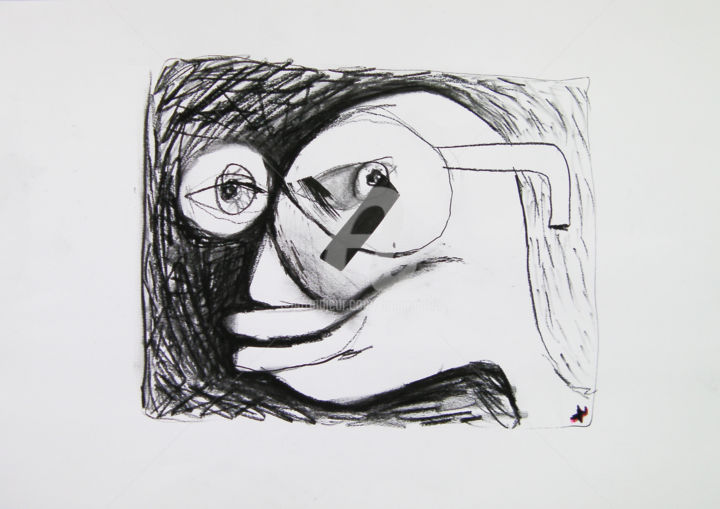 Drawing titled "Refiguration express" by Bruno Antony-Thouret (bruno antony), Original Artwork, Marker