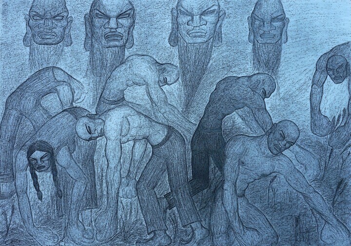 Dessin intitulée "Les Glaneurs / Souv…" par Cindy Millet, Œuvre d'art originale