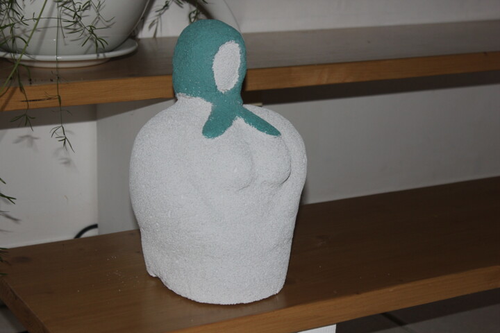 Scultura intitolato "Mémé au foulard" da Max Bernard, Opera d'arte originale