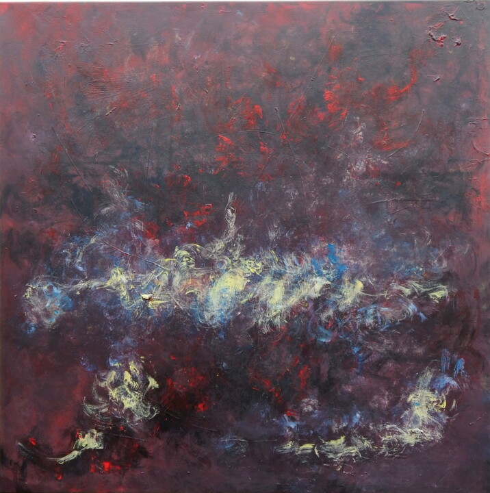 Peinture intitulée ""à fleur de peau"" par Chamartin, Œuvre d'art originale, Acrylique