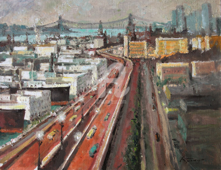 Malarstwo zatytułowany „New York. Manhattan…” autorstwa Mark Kremer, Oryginalna praca, Olej