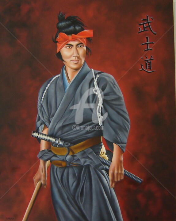 绘画 标题为“"Samouraï"” 由Shena Ajuelos, 原创艺术品, 油