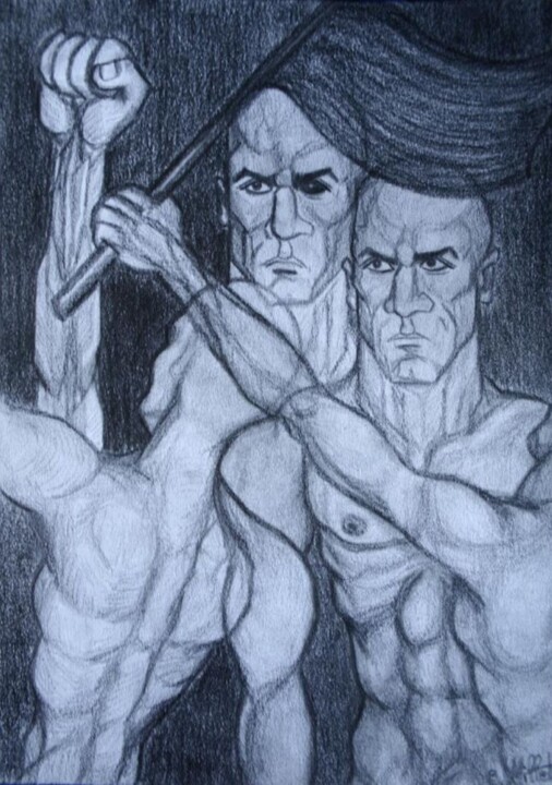 Dessin intitulée "Les Messagers de l'…" par Cindy Millet, Œuvre d'art originale, Crayon