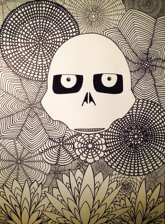 Drawing titled "B&W BulB" by Xale, Original Artwork, Marker