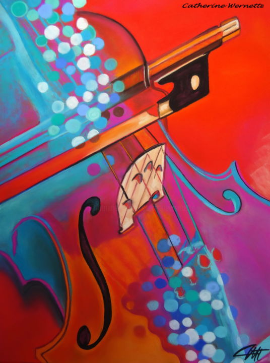 AU SON DU VIOLON 图画, 15.8x11.8 in