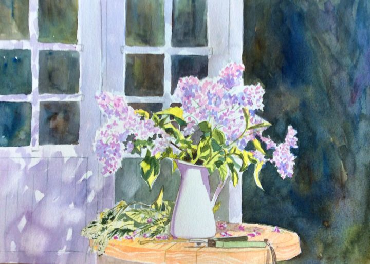 Malerei mit dem Titel "Bliss" von Dermot Brennan Brennan, Original-Kunstwerk, Aquarell