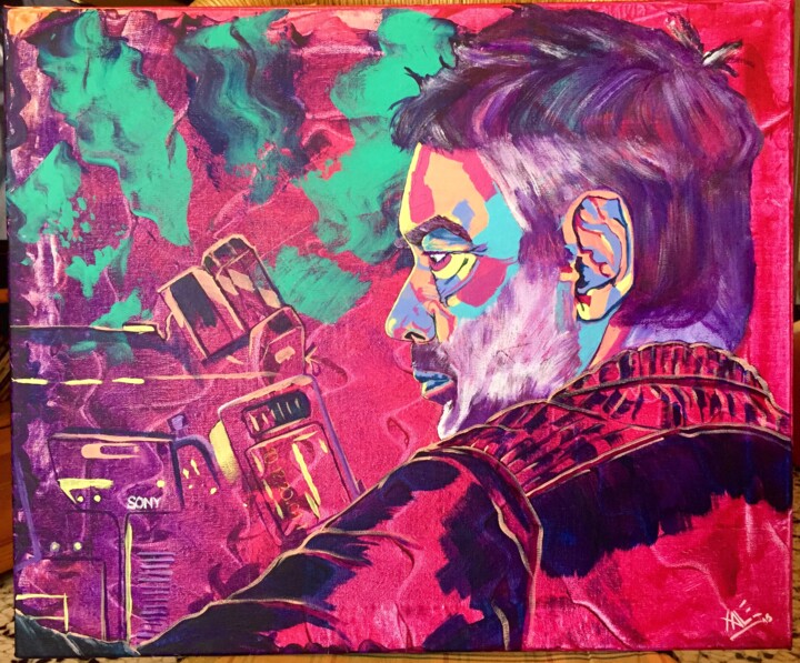 Le réalisateur Luc Besson / French director Luc Besson 绘画, 18.1x21.7 in