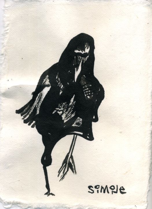 Painting titled "The Walk" by Simone, Original Artwork, Ink