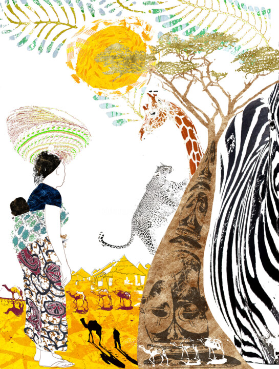 Ambiance africaine 数字艺术, 19.7x15.8 in