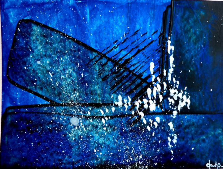 Peinture intitulée "Naufrage - abstrait…" par Clau Redier-Clément, Œuvre d'art originale, Huile Monté sur Panneau de bois