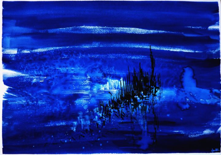 Peinture intitulée "L'éloignement des m…" par Clau Redier-Clément, Œuvre d'art originale, Encre