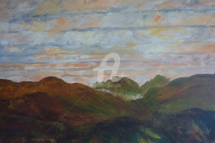 Peinture intitulée "Bleu comme l'orange" par Claudie Drapeau, Œuvre d'art originale, Acrylique