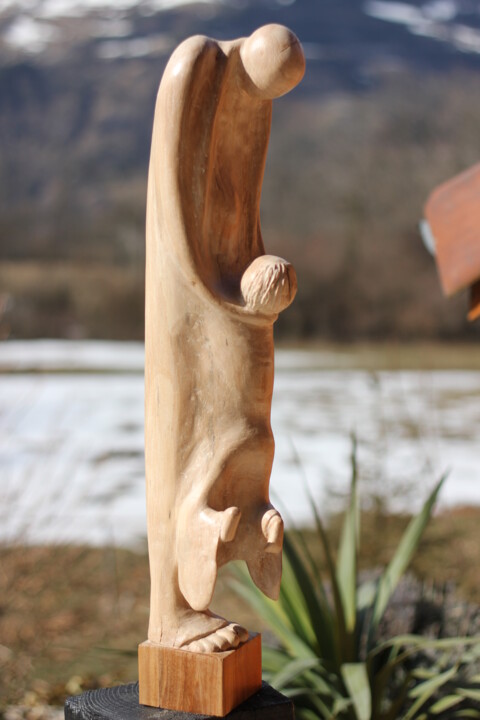 Scultura intitolato "Retrouvailles" da Max Bernard, Opera d'arte originale, Legno