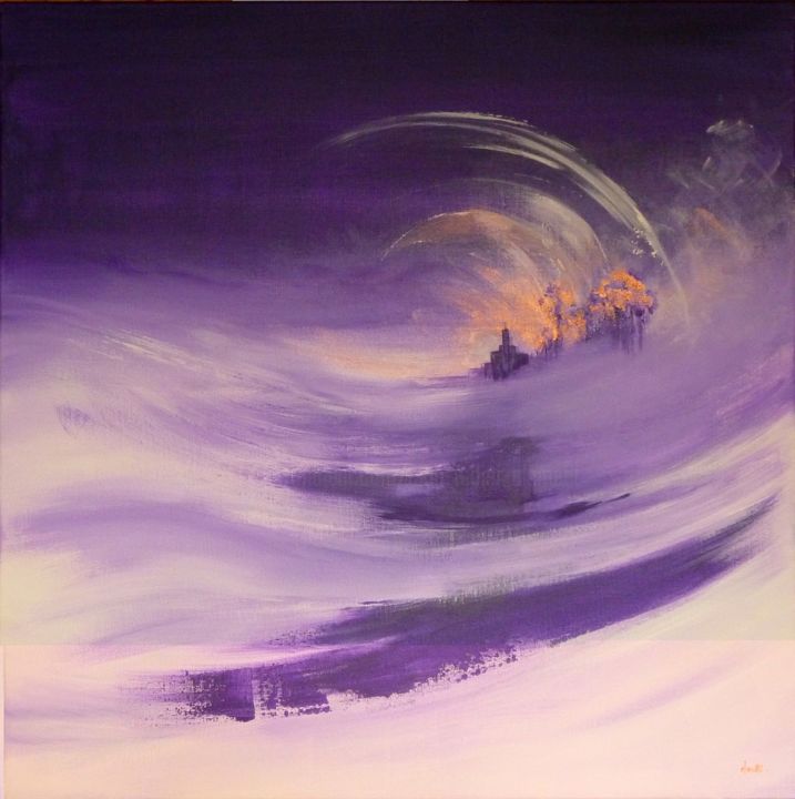 Peinture intitulée "Fiction - Paysage a…" par Clau Redier-Clément, Œuvre d'art originale, Acrylique