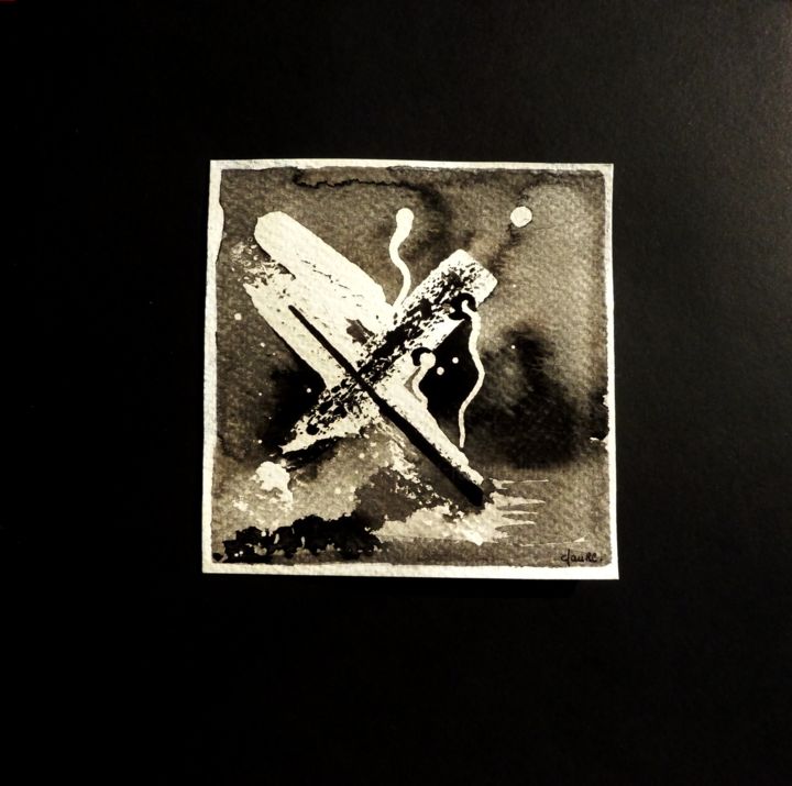 Peinture intitulée "L'ultime vaisseau -…" par Clau Redier-Clément, Œuvre d'art originale, Encre