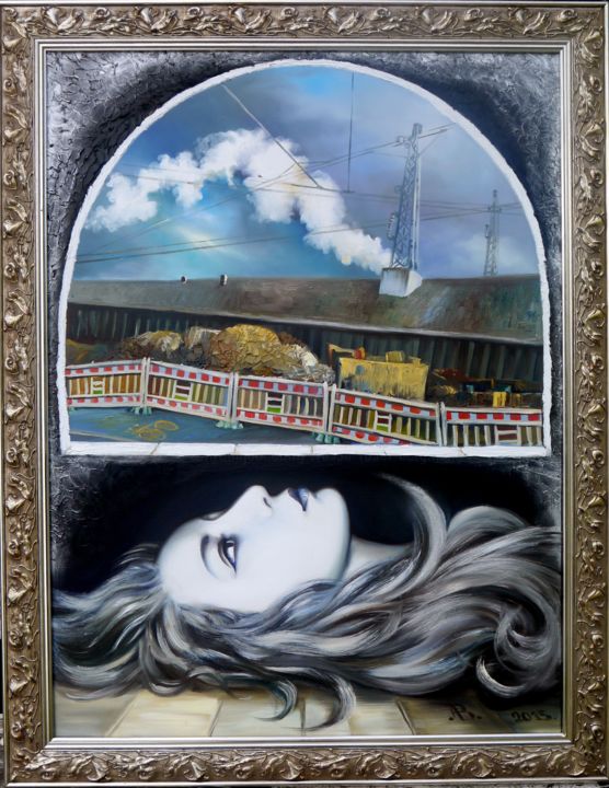 Pintura titulada "Urbanisierung" por Wassa Rosin-Bergmann, Obra de arte original, Oleo