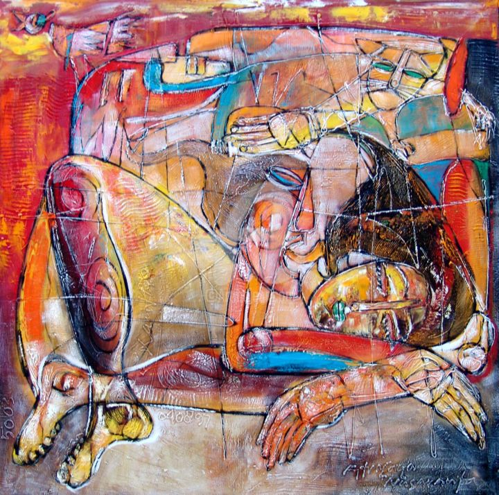 绘画 标题为“At Dusk Started To…” 由Fitrajaya Nusananta, 原创艺术品, 油