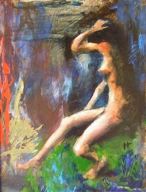 Painting titled "Left Side Seated FN…" by Richard Herr, Original Artwork, Acrylic