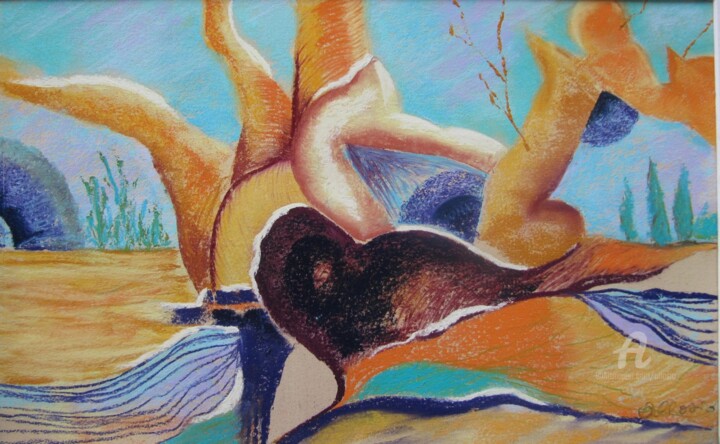 mon baobab 绘画, 15.8x19.7 in