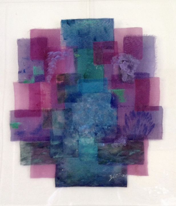 LAVANDES Textile Art, 15.8x13.8 in