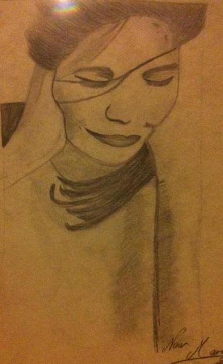 Disegno intitolato "femme" da Nour Marzoug, Opera d'arte originale