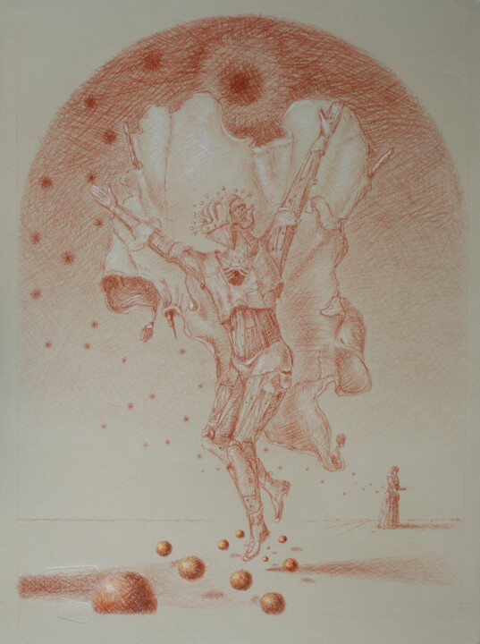Drawing titled "Landing" by Mandy Sand, Original Artwork, Chalk
