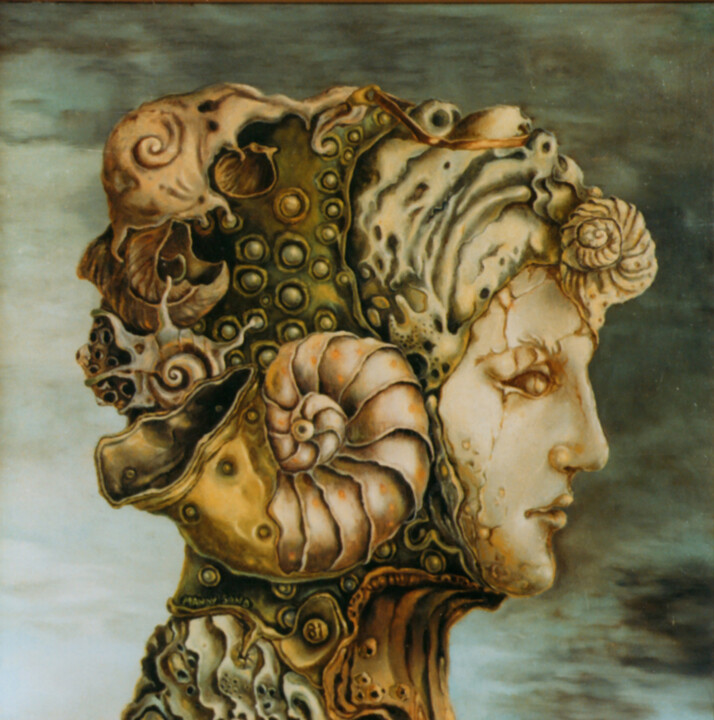 Painting titled "Beautiful Beast" by Mandy Sand, Original Artwork, Oil