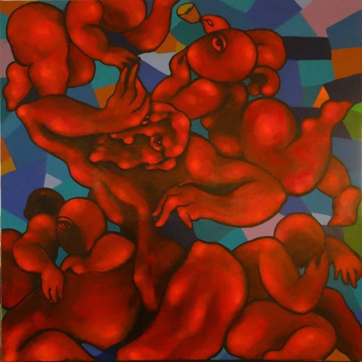 Schilderij getiteld ""Ma pauvreté ..."" door Sam Keusseyan, Origineel Kunstwerk, Acryl