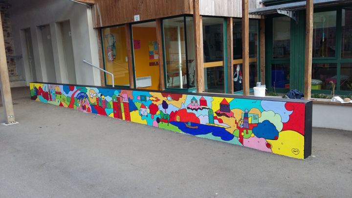 Installation intitulée "fresque "Saint-Sulp…" par Philippe Sidot Et Charlotte Carsin, Œuvre d'art originale