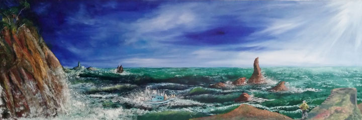 Peinture intitulée "Coup de vent" par Emmanuelle Menny Fleuridas, Œuvre d'art originale, Huile