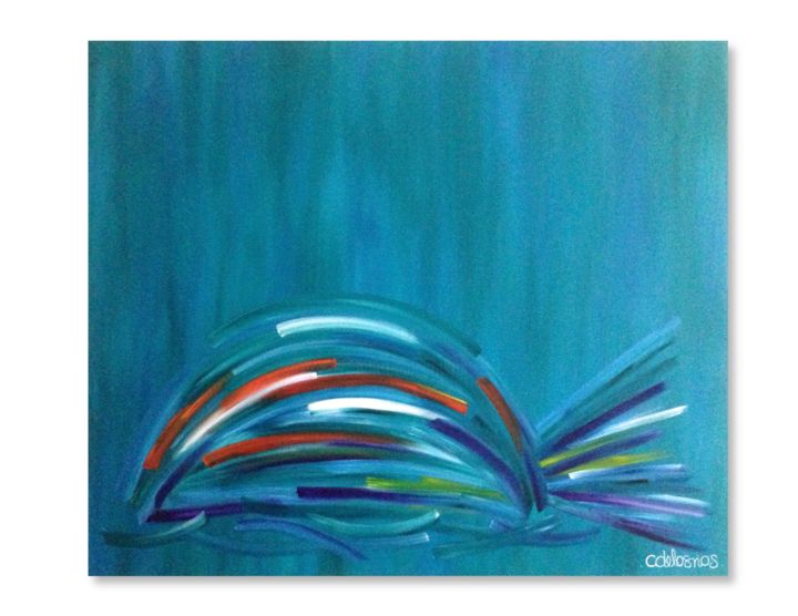 Painting titled "El pescado" by Carolina De Los Rios, Original Artwork, Oil