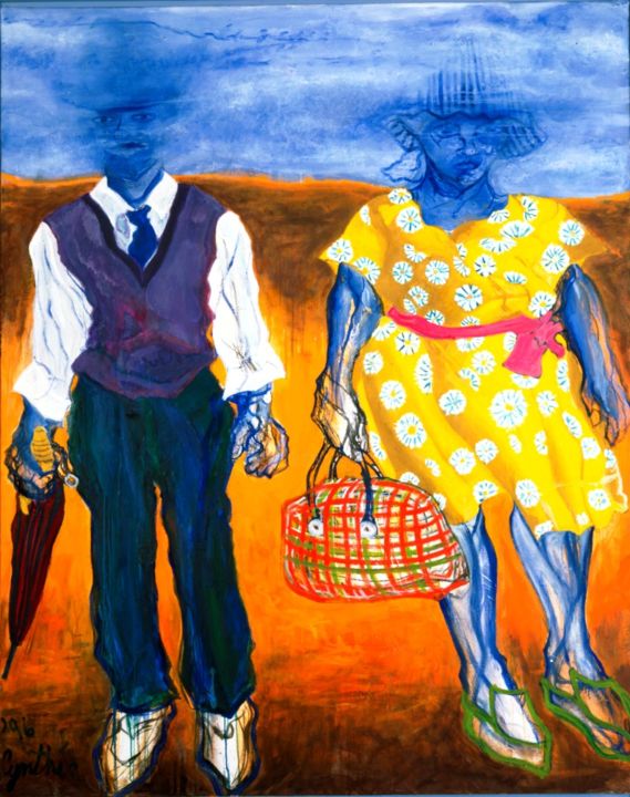 Schilderij getiteld "Study for Zulu Coup…" door Cynthia Ruffin, Origineel Kunstwerk, Acryl