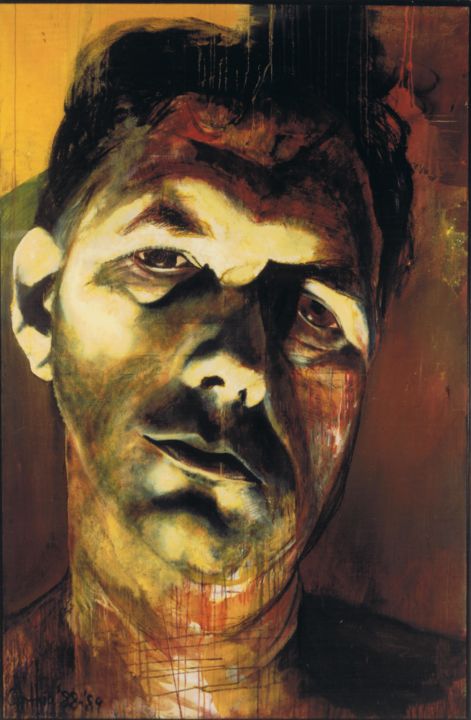 Schilderij getiteld "Portrait of Wolgang…" door Cynthia Ruffin, Origineel Kunstwerk, Olie