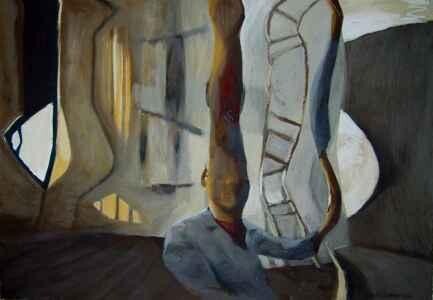 Painting titled "déformation" by Mathieu Weemaels, Original Artwork, Oil
