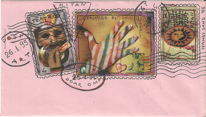 Envelop and stamps - 12 图画, 3.5x6.3 in