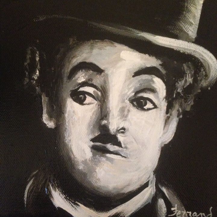 「Chaplin」というタイトルの絵画 Ferrandによって, オリジナルのアートワーク, アクリル