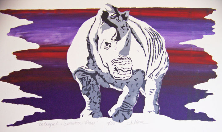 Endangered: Sumatran Rhino #artistsupportpledge 印花与版画, 11x19 in